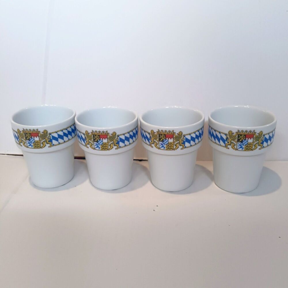 Vtg Seltmann Weiden Bavaria Coat of Arms TumbleSet Of 4-W. Germany-Lion-Crest